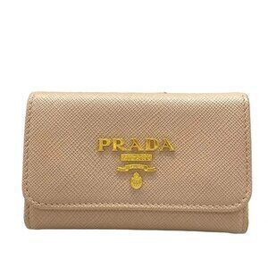 PRADA - 1PG004 Pink Beige Leather Key Case